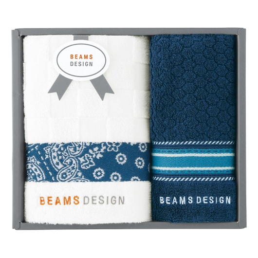 BEAMS DESIGN �`�F�b�J�[�o���_�i �t�F�C�X�^�I��&�^�I���n���J�` �l�C�r�[�u���[ 51-3139150GY/NB �摜1