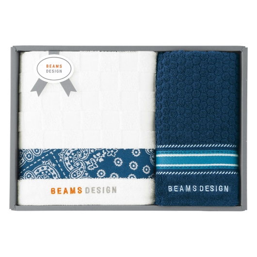 BEAMS DESIGN �`�F�b�J�[�o���_�i �o�X�^�I��&�t�F�C�X�^�I�� �l�C�r�[�u���[ 51-3139400GY/NB �摜1