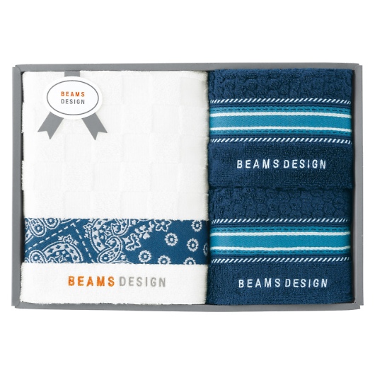 BEAMS DESIGN �`�F�b�J�[�o���_�i �o�X�^�I��&�t�F�C�X�^�I��2P �l�C�r�[�u���[ 51-3139500GY/NB �摜1