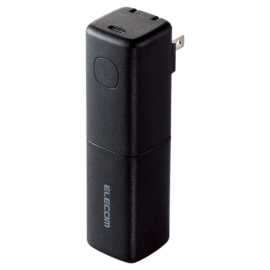 ELECOM AC�[�d���̌^ ���o�C���o�b�e���[5000mAh �u���b�N DE-AC08-5000WF/BK �摜1