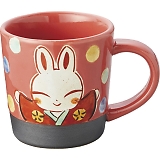 夕立窯 夕立窯のなかまたち マグカップ 桃色うさぎ YK689