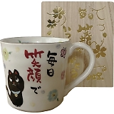 夕立窯 感謝 マグカップ(木箱入) 黒猫 YK570