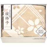 大自然本舗?桜格子? 肌にやさしい自然色のシルク入り綿毛布(毛羽部分) SBN85250