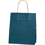 紙袋 カラーバッグ ペーパーバッグ 無地 （XS） 紺 21×12×25cm #3266301