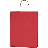 紙袋 カラーバッグ ペーパーバッグ 無地 （SS） 赤 27×8×34cm #3276803